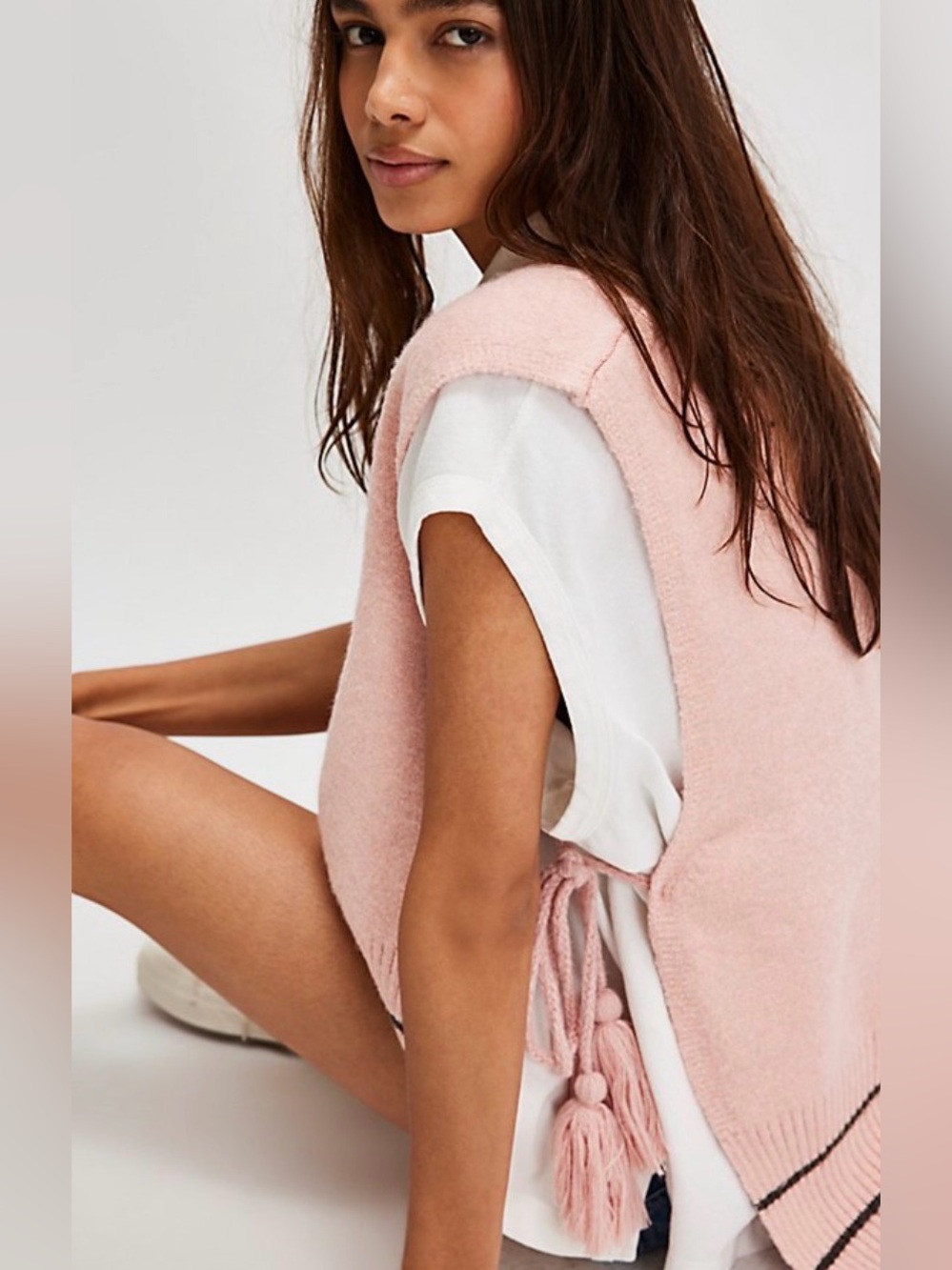 Free People All Star Stripe Poncho Sweater Vest